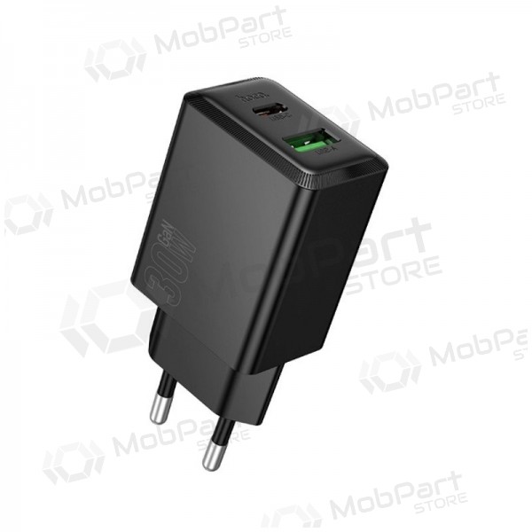 Telefoonoplader Hoco N71 30 W GaN USB-C + USB-A zwart