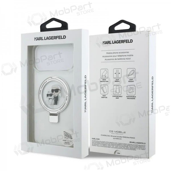 Apple iPhone 17 Pro Max hoesje - Karl Lagerfeld Ringstand Karl and Choupette MagSafe (transparant)