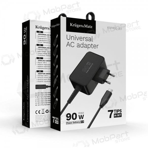 Universele laptoplader Kruger&Matz 90W zwart