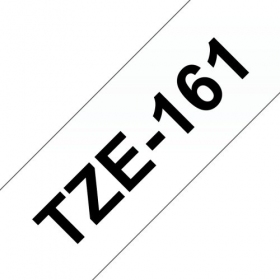 Brother TZe-161 (TZe161) gelamineerde labeltape zwart op transparant, 36 mm, 8 m