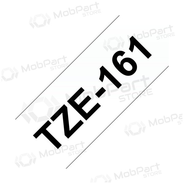 Brother TZe-161 (TZe161) gelamineerde labeltape zwart op transparant, 36 mm, 8 m