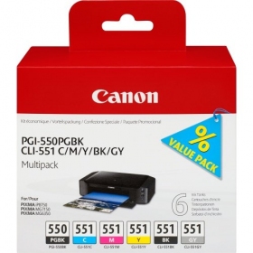 Canon PGI-550/CLI-551 (6496B005) Inktcartridgeset, PGBK/C/M/Y/BK/GY