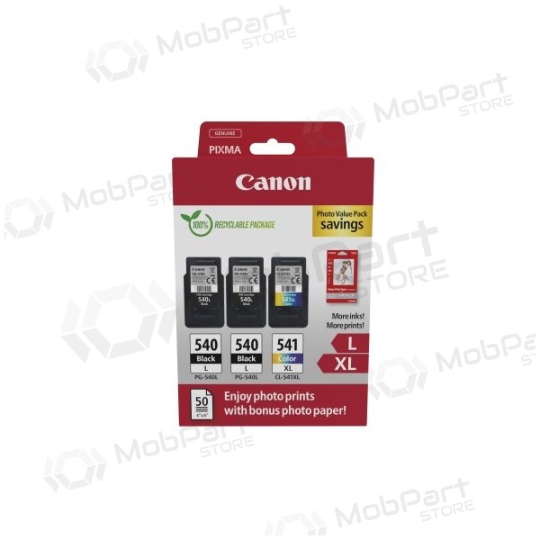 Canon PG-540L/CL-541XL (5224B015) fotowaardepakket inktcartridgeset, BK/CMY