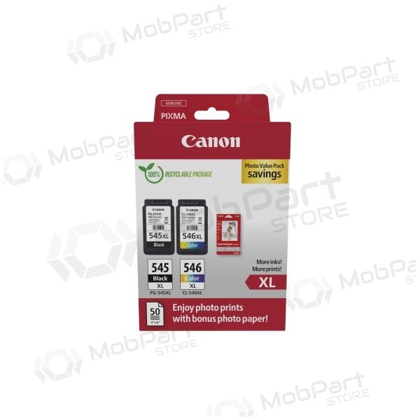 Canon PG-545XL/CL-546XL (8286B011) fotowaardepakket inktcartridgeset, ZW/CMY