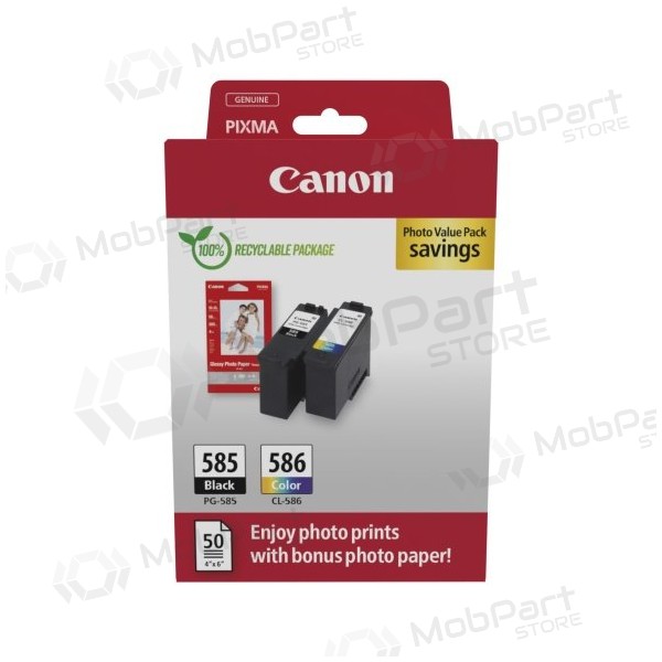 Canon PG-585/CL-586 (6205C004) fotowaardepakket inktcartridgeset, ZW/CMY