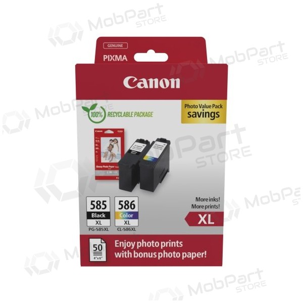 Canon PG-585XL/CL-586XL (6204C005) fotowaardepakket inktcartridgeset, ZW/CMY