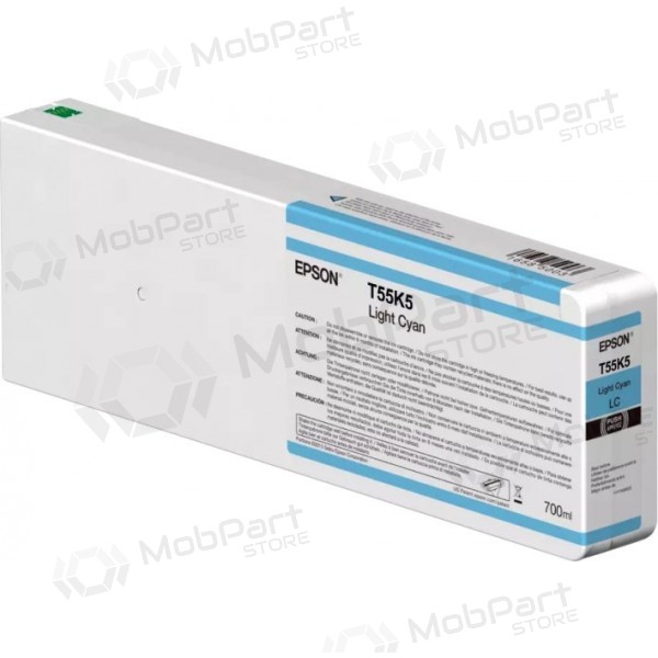 Epson T55K5 (C13T55K500) 700 ml inktcartridge, licht cyaan