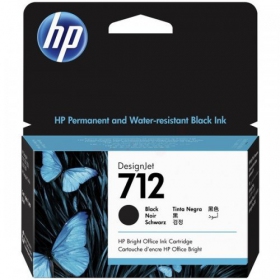 HP No.712 (3ED70A) zwarte inktcartridge, 29ml.