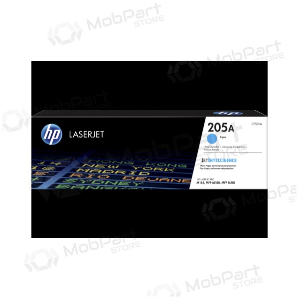 HP 205A (CF531A), cyaan tonercartridge voor laserprinters, 900 pagina's.