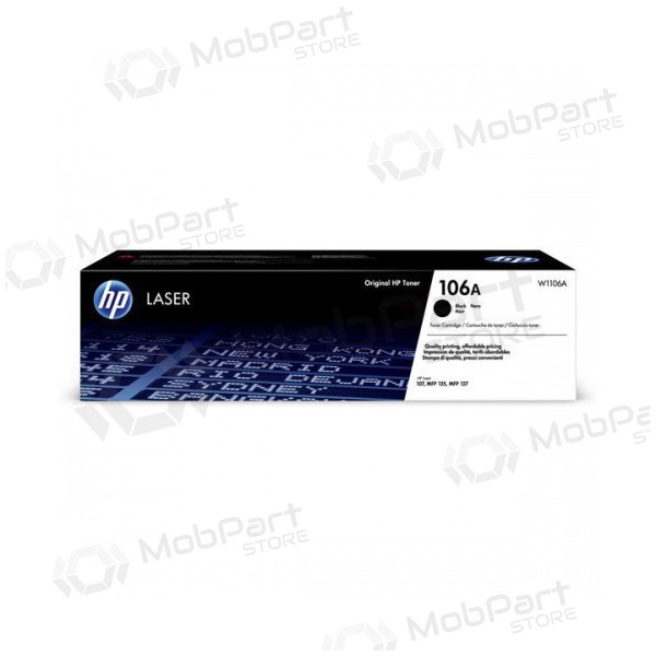 HP (W1106A, 106A), zwarte tonercartridge voor laserprinters, 1000 pagina's