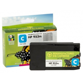 Compatibele Static Control HP 953XL (F6U16AE) Cyaan cartridge met nieuwe chip voor inkjetprinters, 1600 pagina's.