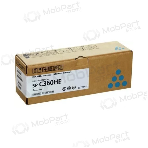 Ricoh SP C360HE (408185) lasercartridge, cyaan
